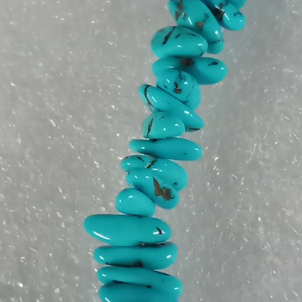 Turquoise Chip Necklace #A364 - Picture 7 of 10